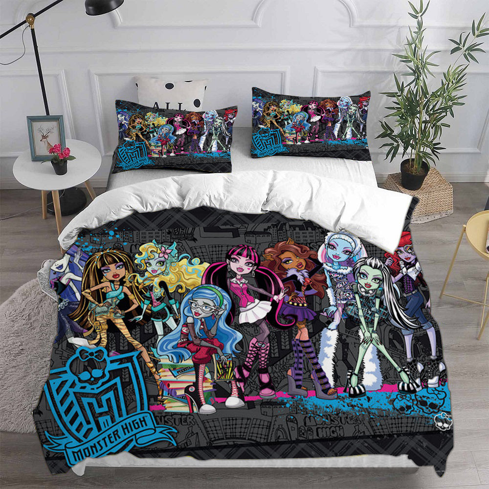 Rare fashion Monster High Comforter Bed Blanket Multi Character 2 sided