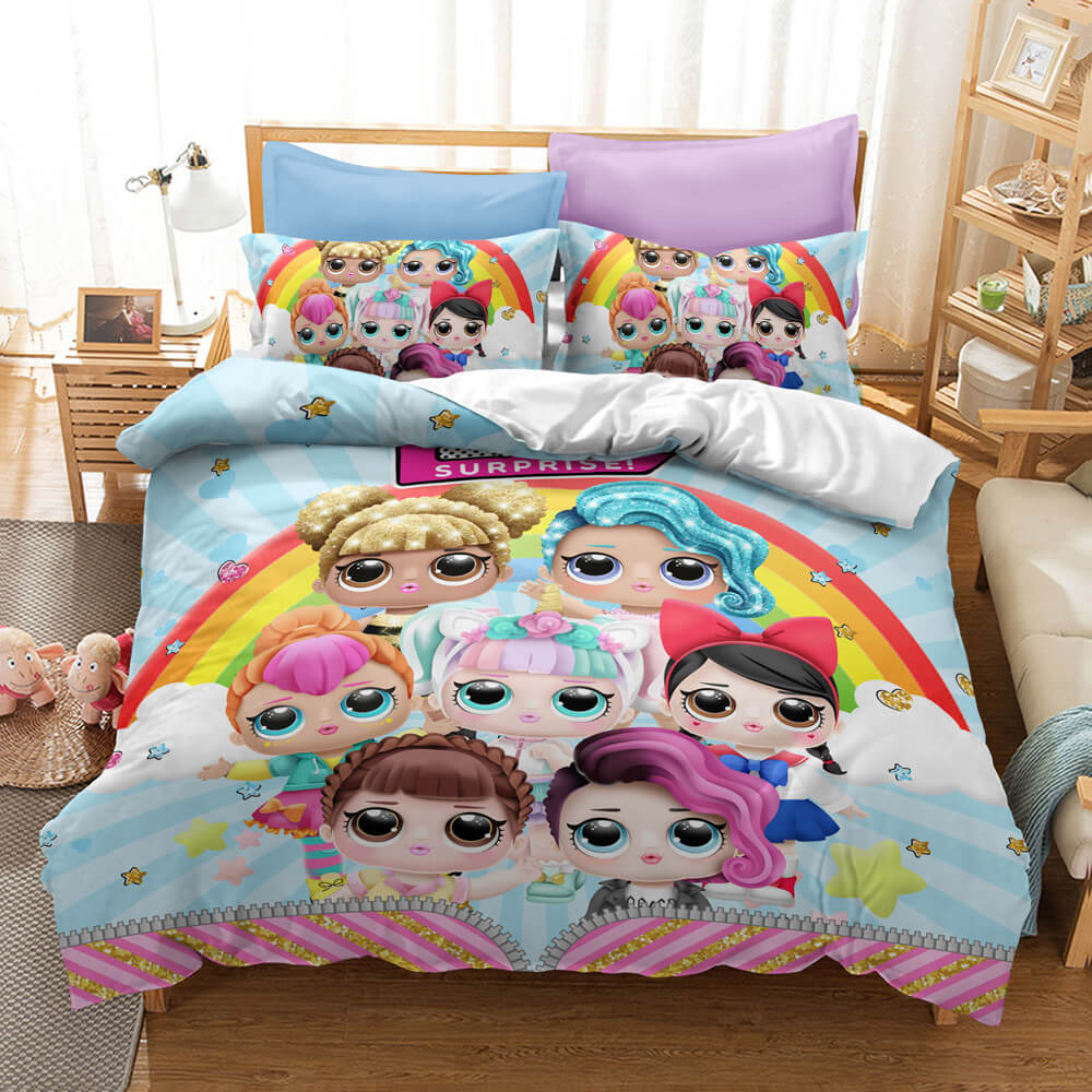 LOL Surprise OMG Dolls Cosplay Bedding Set Duvet Cover Halloween Bed S Fanrek