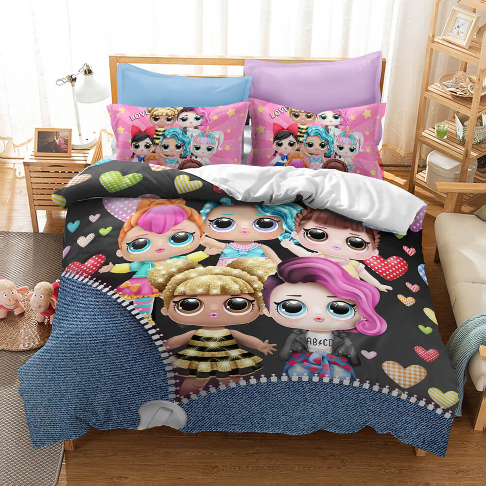 LOL Surprise OMG Dolls Cosplay Bedding Set Duvet Cover Halloween Bed S Fanrek