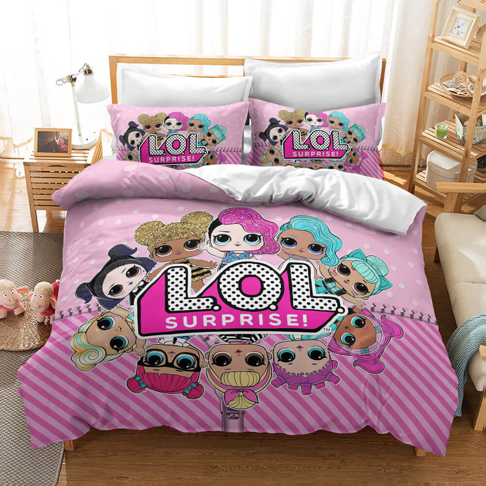 LOL Surprise OMG Dolls Cosplay Bedding Set Duvet Cover Halloween Bed S Fanrek