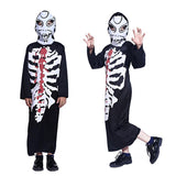 Kid's Boy's Halloween Zombie Skull Bones Cosplay Costume