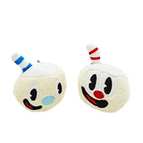 Cuphead Mugman Pendant Plush Toy Stuffed Doll Backpack Bag Keychain Accessories 2PCS