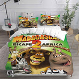 Madagascar Bedding Sets Bed Quilt Cover Pillow Case Halloween Cosplay Comforter Sets