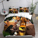 Madagascar Bedding Sets Bed Quilt Cover Pillow Case Halloween Cosplay Comforter Sets