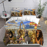 Madagascar Bedding Sets Bed Quilt Cover Pillow Case Halloween Cosplay Comforter Sets