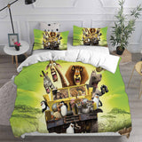 Madagascar Bedding Sets Bed Quilt Cover Pillow Case Halloween Cosplay Comforter Sets