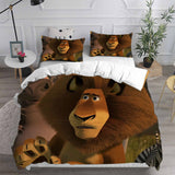 Madagascar Bedding Sets Bed Quilt Cover Pillow Case Halloween Cosplay Comforter Sets