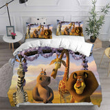 Madagascar Bedding Sets Bed Quilt Cover Pillow Case Halloween Cosplay Comforter Sets