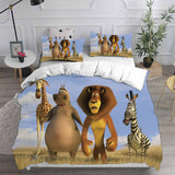 Madagascar Bedding Sets Bed Quilt Cover Pillow Case Halloween Cosplay Comforter Sets