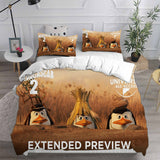 Madagascar Bedding Sets Bed Quilt Cover Pillow Case Halloween Cosplay Comforter Sets