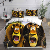 Madagascar Bedding Sets Bed Quilt Cover Pillow Case Halloween Cosplay Comforter Sets