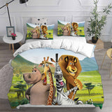 Madagascar Bedding Sets Bed Quilt Cover Pillow Case Halloween Cosplay Comforter Sets