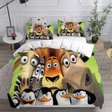 Madagascar Bedding Sets Bed Quilt Cover Pillow Case Halloween Cosplay Comforter Sets