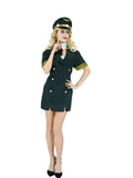 Halloween Women Airline Pilot Uniform Navy Stewardess Cosplay Costume