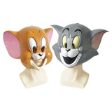 Tom and Jerry Latex Mask Cat and Mouse Masks Halloween Cosplay Props for Kids