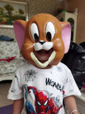 Tom and Jerry Latex Mask Cat and Mouse Masks Halloween Cosplay Props for Kids