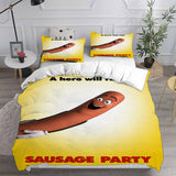 Sausage Party Bedding Sets Bed Quilt Cover Pillow Case Halloween Cosplay Comforter Sets