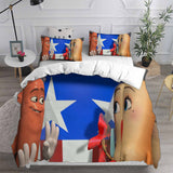 Sausage Party Bedding Sets Bed Quilt Cover Pillow Case Halloween Cosplay Comforter Sets