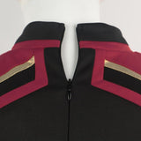 Star Trek Admiral JL Picard Red Gold Stripe Uniform Shirt Cosplay Costume