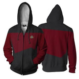 Star Trek 3D printed zipper hooded sports cospaly sweater coat costume - bfjcosplayer