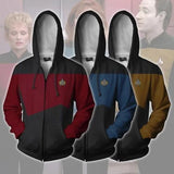 Star Trek 3D Printed Zipper Hoodie Sports Cosplay Sweater Coat Costume