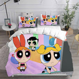 The Powerpuff Girls Bedding Sets Bed Quilt Cover Pillow Case Halloween Cosplay Comforter Sets