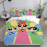 The Powerpuff Girls Bedding Sets Bed Quilt Cover Pillow Case Halloween Cosplay Comforter Sets