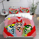 The Powerpuff Girls Bedding Sets Bed Quilt Cover Pillow Case Halloween Cosplay Comforter Sets