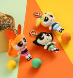 The Powerpuff Girls Pendant Blossom Buttercup Bubbles Plush Toy Stuffed Doll Backpack Bag Keychain Accessories