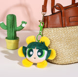 The Powerpuff Girls Pendant Blossom Buttercup Bubbles Plush Toy Stuffed Doll Backpack Bag Keychain Accessories