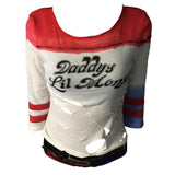 2016 Movie Cosplay Suicide Squad Harley Quinn Costume T Shirt Daddy's Lil Monster T-Shirt Joker Cosplay Costumes Full Set - bfjcosplayer