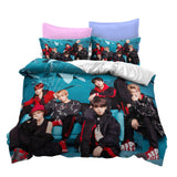 BTS Bangtan Boys Cosplay Bedding Set Duvet Cover Halloween Sheets Bed Set