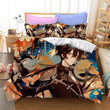 Genshin Impact Cosplay Bedding Set Duvet Cover Halloween Bed Sheets