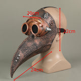 Steampunk Plague Doctor Bronze Long Mouth Cosplay Helmet Halloween Props