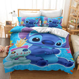 Cartoon Stitch Cosplay Bedding Duvet Cover Halloween Sheets Bed Set