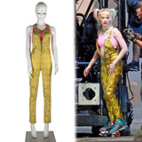 Birds of Prey Suicide Squad Harley Quinn Cosplay Costumes Joker Vest Jumpsuit Golden Yellow Romper Overalls Halloween Suit