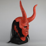 New Movie Hellboy: Rise of the Blood Queen Mask Ox Horn Mask Right Hand Cosplay Gloves Armor Latex Hand Gauntlet Party Halloween - bfjcosplayer